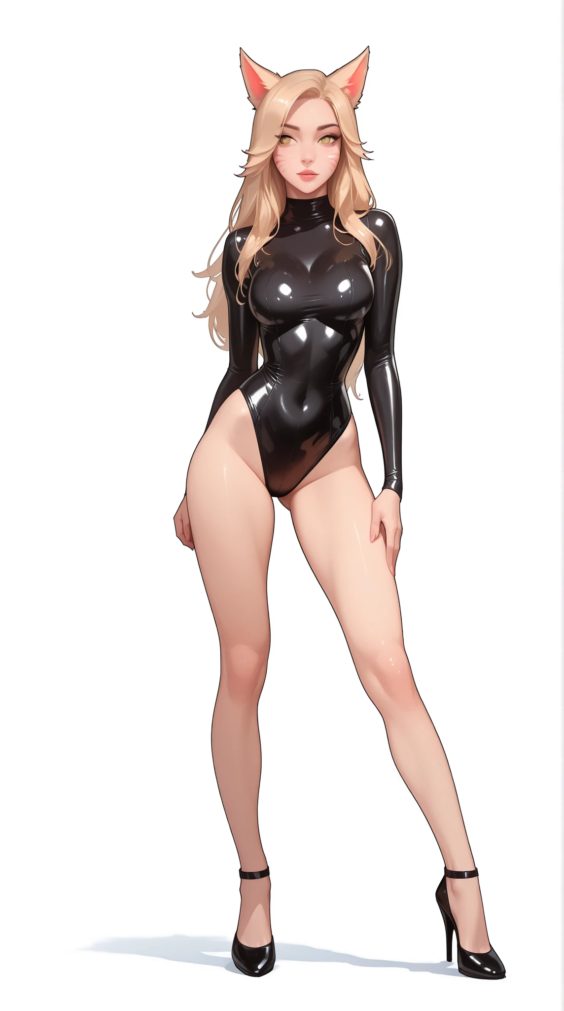 (Highest quality、Masterpiece、Very detailed、4K)、One woman、Big Breasts、Age 25、((Full Body Tights))、stand、front、