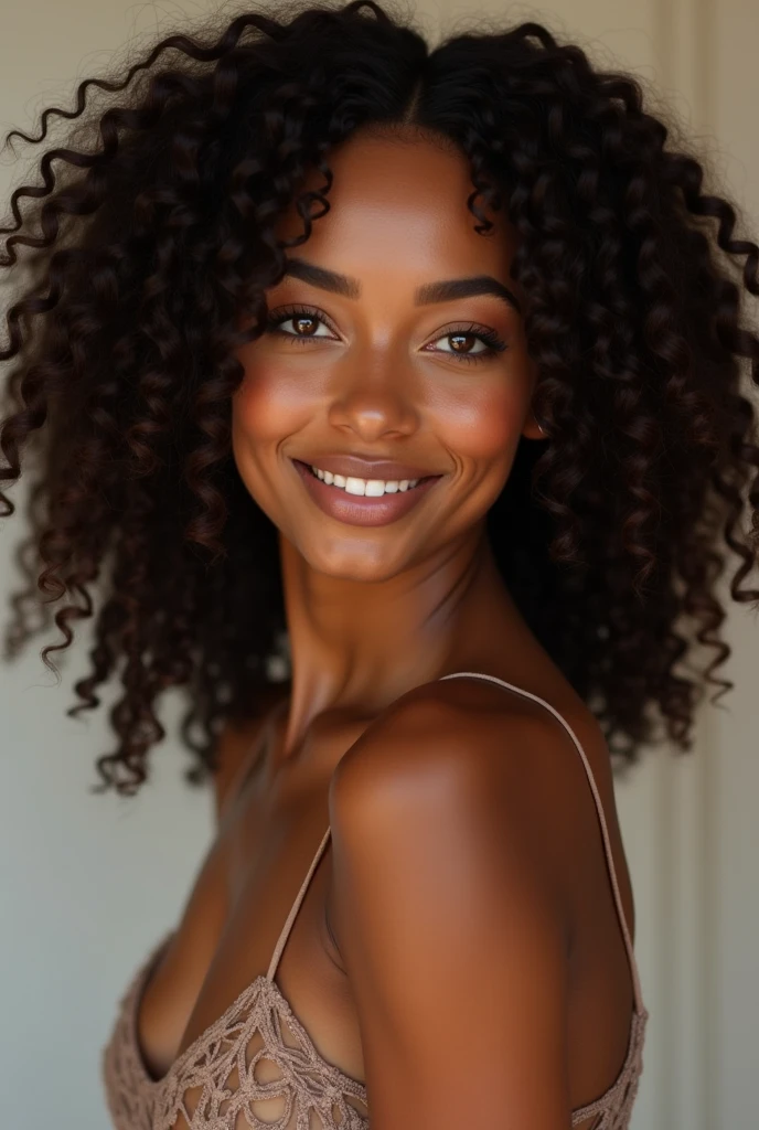 A girl very similar to my curly black mulatto manicurist 