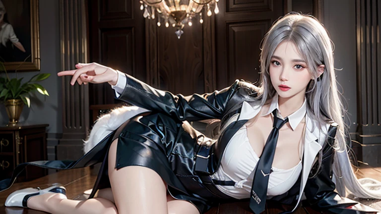 NSFW, bare legs, full body, (cleavage: 1.2), see-through, cum_on_tongue,, naked, a girl, private parts, pubic hair, nudity, white silk