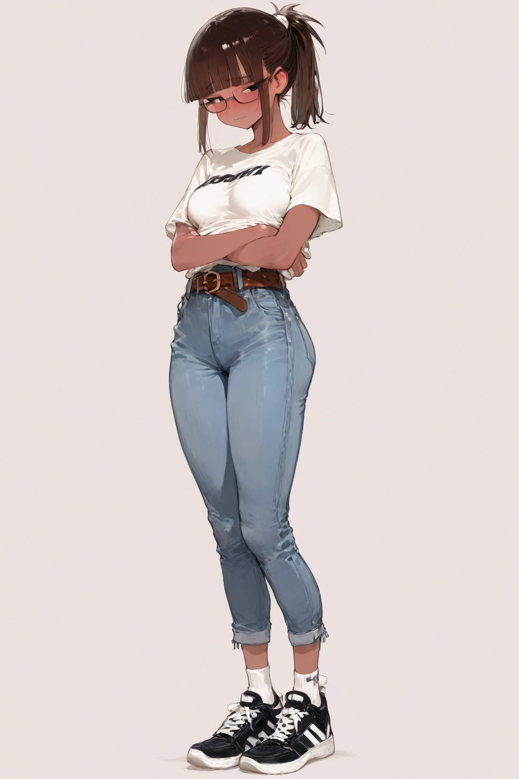 cartoon woman Linen pants with a tank top <lora:EdobAVeryFullHouse_XL_v1.0:0.9>