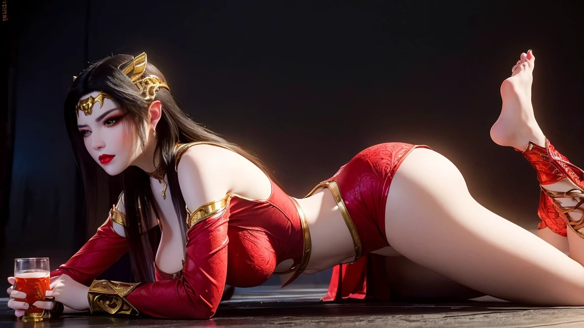（lifelike， high - resolution）， 1 girl with a perfect body， Super fine face and eyes，long hair， big boob，Expose cleavage5, lightning, hyper-realistic graphics, most realistic graphics, 1 girl, alone, solo, Extremely sharp.