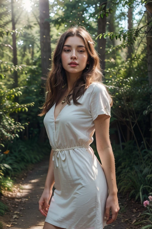 Realistic full-length photography, masterpiece; Sureе фоновое окружение: crowded streets of St. Petersburg; ((Cute girl!)) 22 years old(looks like a 16 year old), without complexes, shameless; short stature, proportionate athletic teenage masculine physique; (extremely flat chested, only beautiful realistic large erect tasty nipples clearly visible under the fabric of clothing on an absolutely flat surface of the chest(absolutely undeveloped flat early teenage chest)); proportionally developed beautiful realistic muscles, beautiful trained legs and arms, Graceful fingers; aesthetically hairy pubis; tanned skin; Round face, round cheeks, round chin; Large shiny dark brown eyes, long eyelashes, glasses with lenses, sarcastic squint, icy appraising gaze; beautiful proportional wide nose of medium size; big mouth, plump sensual lips, One-sided smirk; ear piercing; slightly wavy brown tousled hair of medium length (rebellious 80s punk hairstyle); Absolutely always without panties and bra under clothes; (Sure! Dressed!! in a figure-hugging linen jumpsuit, elegant boots); epic heroic pose(hips forward, body a little back, hands on the belt, a fleeting glance at the camera), friendly, trustworthy appearance; beautiful realistic proportional detailed face, high quality human skin texture; detailed realistic environment textures, intricate details, sharp focus; daylight