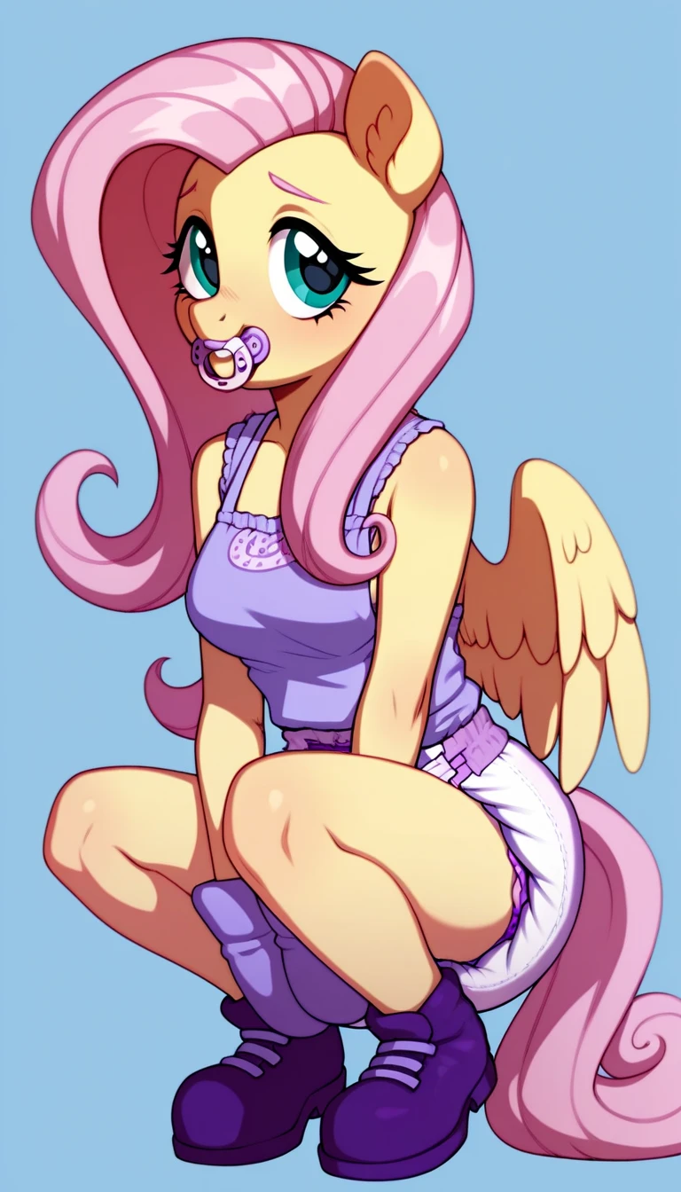 ((derpibooru_p_95)), fluttershy, solo, anthro,((best quality)), ((highly detailed)), masterpiece, (detailed eyes, deep eyes), (1girl), dynamic angle, cowboy shot, mlpfluttershy, pink hair, hair ornament, blue eyes, slight smile, yellow fur, anthro, mlp furry, nsfw, ecchi, small breasts, spread legs, butterfly panties