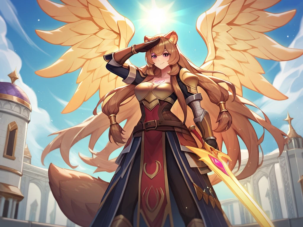 Griffin and beautiful busty griffin rider