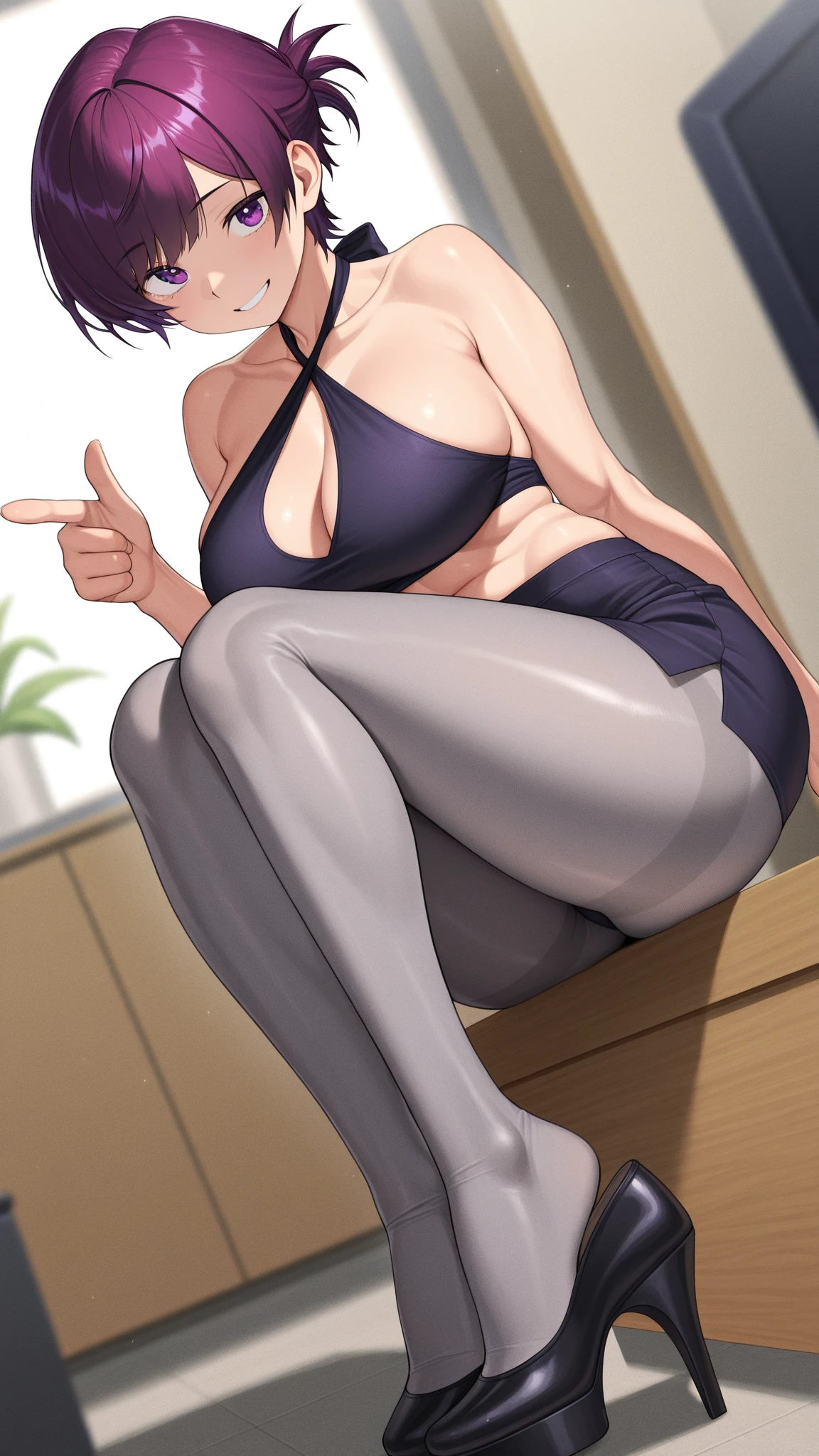 descalza, cara tierna, HD, 8k, obra de arte, sonrisa Kawai, piernas gruesas, trasero grande, ????, piernas abiertas, muslos grandes, piernas en forma de M, leggins ?????, small ???????,  descalza, exitada, cuerpo completo, sandalias, Detailed feet