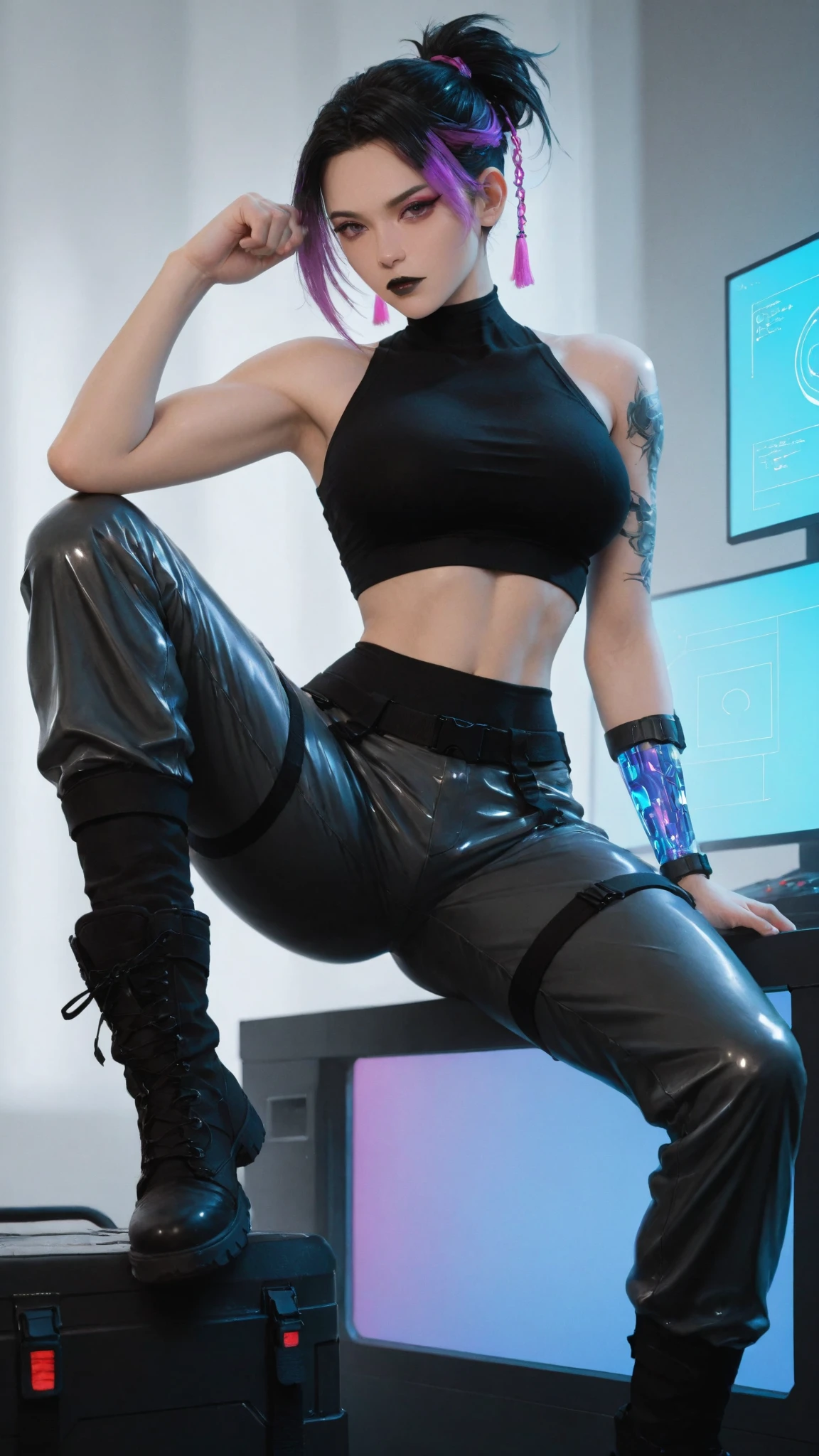 a fitness girl,Cornrows Hair,White,professionally shot,At the Astral Apex atop the Elemental Convergence Spire,style by Miles Aldridge,(highly detailed masterpiece Realistic extremely hyper aesthetic trending on artstation),Canon R5,spotlit