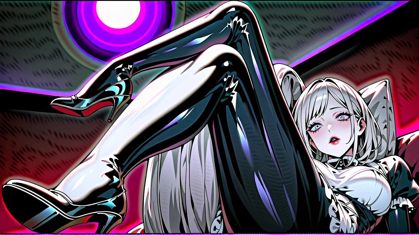 ((Highest quality)), ((masterpiece)), ((detailed)),(Browsing Caution) 
(8k) delicate　(ultra-detailed)　(high resolution) 
(Bodysuits)((girl,Jet black penis)) 
Long Hair, lure　dance　milf 