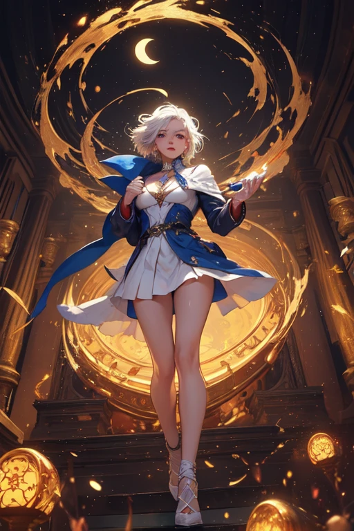 (Skin Dentition:1.5), Realistic, Realistic, (masterpiece:1.5), Concept Art, Intricate details, Very detailed, Realistic, Octane Rendering, 8k, Unreal Engine, Dynamic pose, Highest quality, High resolution, (Realistic Face:1.1), (超Realisticな:1.1), ((full_body)), Perfect Eyes,(Glowing Skin:1.2), (((Hairstyle))), (((Perfect hands))), (Very detailed背景), ((Dynamic Background)), ((lightning)), (light), ((One girl)), Wearing a cape, (((Flowing Cape))), ((Detailed eyes, High quality eyes, High quality face)), (Very complicated robe, magical robes), short hair, casting lightning, electricity, Swirling Fire, Radiation Force, spark, cigarette, magic, ((dramatic)), amazing, battlefield, Depth of written boundary, Bokeh, 4K, Gothic, human, particle,