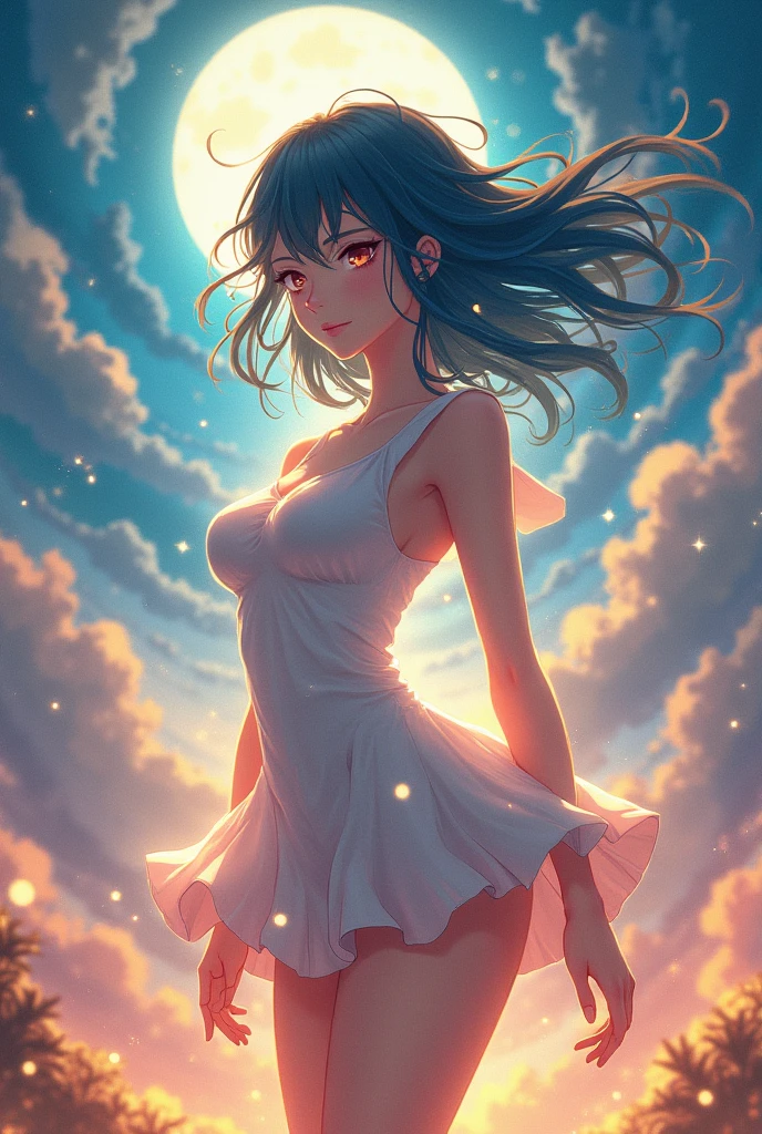 Island,sky,Moon,Fairy,Cloud
