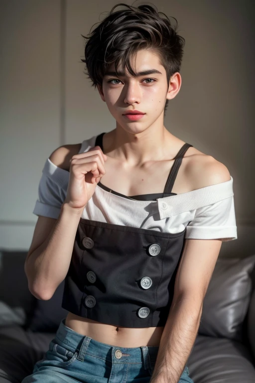 ((Young Boys:1.2)), Spread, ((details nipples:1.34)), ((SLEEPING LIE DOWN FEMBOY)), (((SAD FACE EXPRESSION:1.1)), ((NECK LACE)), ((GOTHIC EYELASHES & LIPS)), ((LIPS)), ((MEN'S STYLE SHORTHAIRCUT)), adorable, 1 girl, (face to face), 10 years old, baby face, happy, half body portrait, (face details: 1), (eye details: 1), ((tiny breasts)). ((SILK PANTIES)), ((net stockings)), ((red lips)), lie down (((WHITE NAKED)))