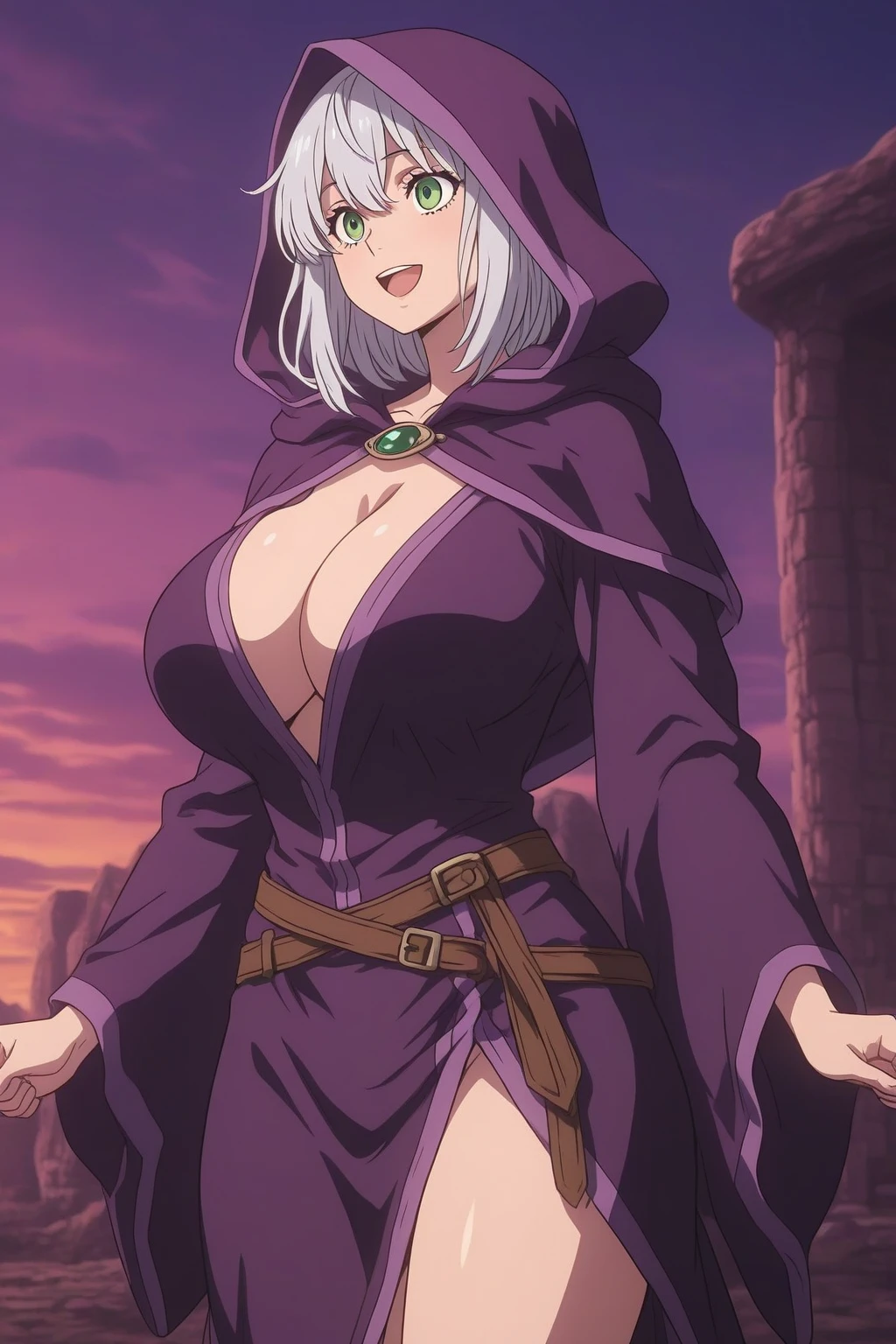 ((Masterpiece)), (((Best quality))),((((Bangs completely cover the eyes.))))She is a and promiscuous person,She is known for her snarky personality。Beautiful and mature super lesbian,Often wear ultra-high-end sexy tight robes,Shows her extremely lewd style。The robe clung to her entire body,Outline her seductive figure,Make her more compelling。
Her hair is intertwined with white and green colors,Long and covered her eyes,It gives a mysterious feeling。The curves of her body are breathtaking,Especially her elegant and mature ass,It's irresistible。She wears a white-green robe,Clinging to her skin,Highlight her charming curves。The green decoration injects a touch of vitality and light into the robe,Make her more vivid。
This masterpiece lesbian often sexually harasses other women,Her characteristic charm and coquettish temperament make her the center of attention。She came like the Grim Reaper,Draped in an elaborate death costume,Wrap her delicate body perfectly。Her long, layered hair was intertwined with white and green,It flows like a waterfall,And covered her deep eyes。Those lush bangs completely concealed her mysterious gaze,Don't let the sun invade。