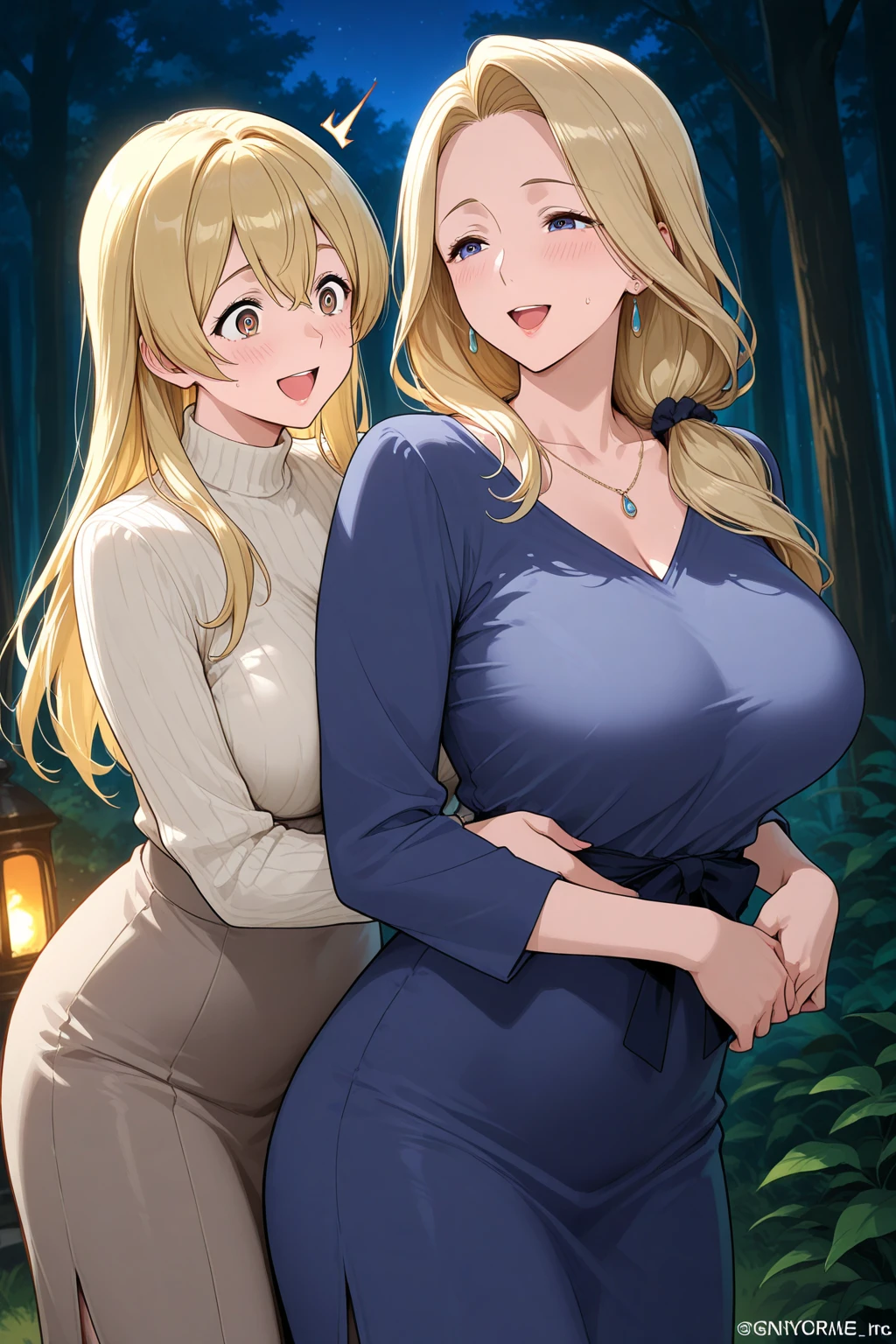 a cute beautiful busty woman, age 21, with blonde hair, blue eyes, a fair shiny complexion, plain expression, wearing a long loose floral dress, yellow heels, an off-shoulder white cardigan, hugging a brown teddy doll, a tiara on her head, green pendant on neck, garden in the background.
