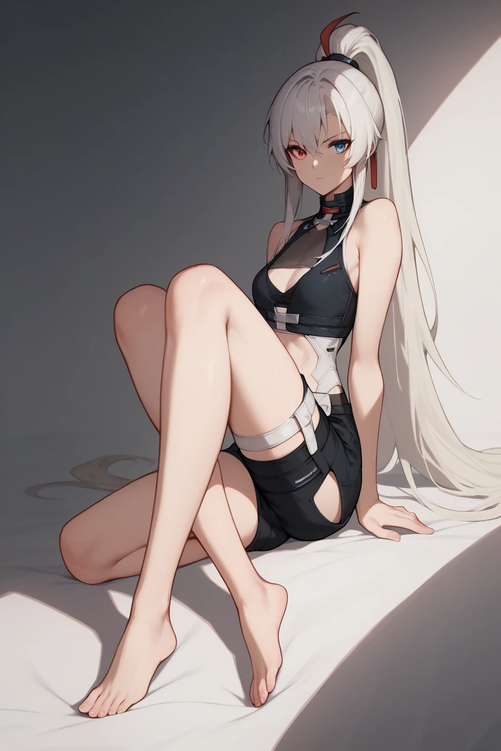 schoolgirls, White skin, Long legs extra tight clothing, Big breasts, , Leaky belly button,  Restraints, Exposed sexual organs, severed limbs, Cute face, Long white hair --auto