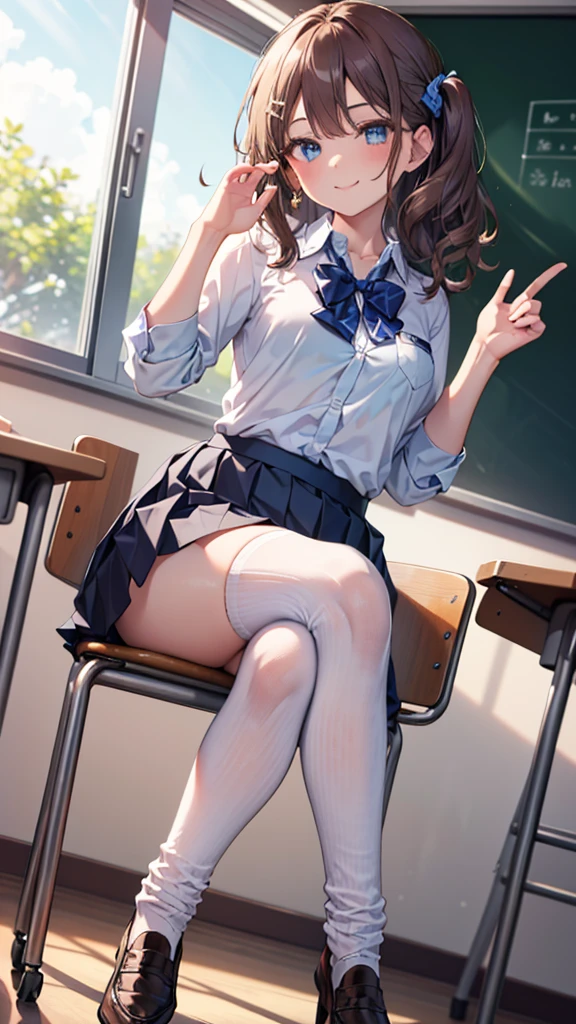 ((Best Quality)), ((Masterpiece)), Skirt, Shirt, Puffy Nipple, Full Body, Squat, Pin Heels, Crotch Open, Garter Belt, Teacher