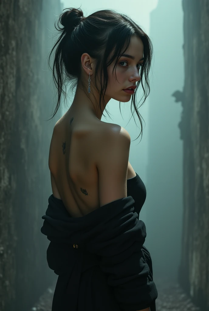 Made entirely of light and shadow，No physical form。The shape of the woman was created by varying the lightness and darkness of the smoke，There is an illusory and mysterious beauty。