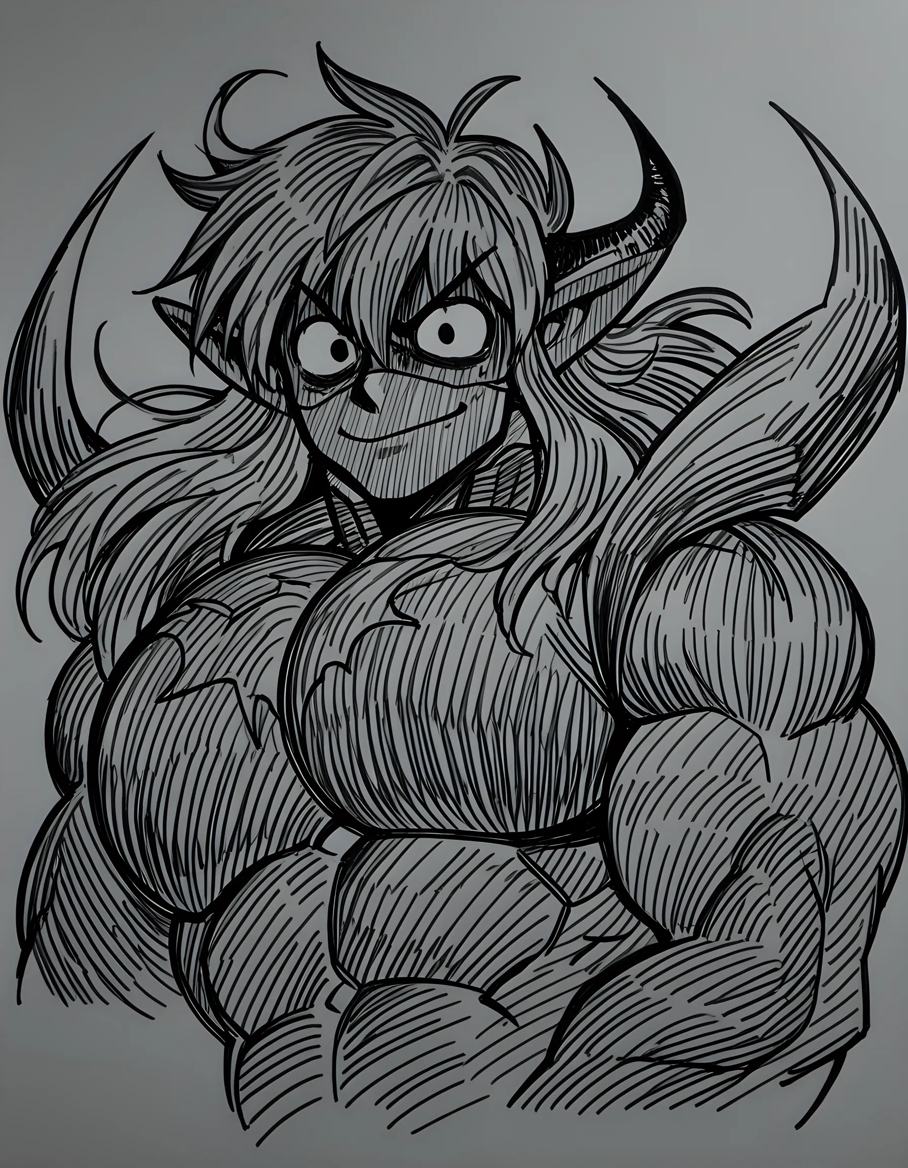scarlet skin,Male focus,white hair, flat chest,Moxxie, Black underwear,big bulge,bulge,80’s,fashion,sexy, long hair,pretty boy,imp,gay,glorious,badass,punk,buff,muscular,flexed ,chad,brute,brutification,close up,rpggoblin,hunk,bara,jirou,blowjob,pov