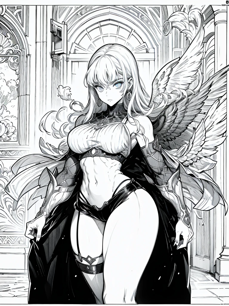 beautiful empress, detailed cat eye makeup, detailed face, detailed skin, mature body, tall body, seductive body, medium big breast, medium thigh, desert and pyramid backgrounds, phoenix in sky, holy ceremony, angelic halo, holy magic circle, crown , best quality, detailed eyes, masterpiece, trending on Artstation Detailed, Realistic, resolution concept art, masterpiece, best quality, (1girl), official art, illustration, ligne claire, perfect composition, absurdres, fantasy, focused, (clear clothing, transparent cloth, see-through material), (((cameltoe))), (freckles, huge breasts, nearly naked, underboob), thick but fit, blend of Natalie Dormer and Zendaya, silk robes, 25 yo, natural, amazing body, pronounced feminine feature, speaking, laughing, festival, (((no panties))), thigh gap, best quality, intricate details, ((lineart)), monochrome, 1girl, long hair, messy hair, sharp eyes, full body, Renaissance, cleavage, sexy pose, flirting with the camera, castle background, flower line drawing background, ((white background)), line drawing, ((((sketch, line art, (extremely intricate:1.2), sketch, doodles, monochrome, lineart:1.2)))) (by WLOP:1.3)
