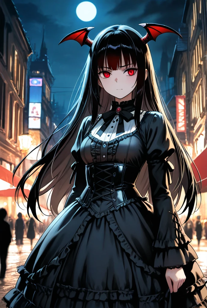 (((depict young girl surrounded by ropes))), long brown hair, straight hair, blue eyes, small breasts, shy, (((bondage))), (((gag))), (bound with ropes), (arms behind back), really nice hips, (Masterpiece, Excellent, complex details), delicate girl, delicate face. she stand in a cobblestone alley of an old, forgotten city, where wrought-iron street lamps cast a dim light. The stone buildings, covered in ivy, show signs of decay, and their wrought-iron balconies are overgrown with vegetation. Night time, full moon.