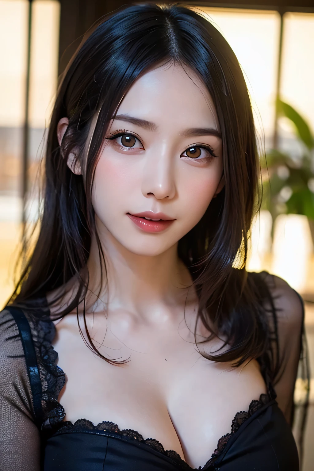 Tabletop, highest quality, figure, Very detailed, In detail, High resolution, 8k wallpaper, Perfect dynamic composition, Beautiful fine details, Natural Lip, long sleeve black knit dress, Small breasts, ランダムにcuteポーズ,RAW Photos,KPOP idol faces,cute,Face close-up,BREAK ceremony,((Random sexy poses、put in、Deep joy, Ecstatic eyes:1.2)), ((I gasp hard:1.2))、Ecstatic face、Climax expression, Through clenched teeth、My whole body is convulsing、Official Art,Very detailed CG Unity 8k 壁紙, (masterpiece:1.0),(highest quality:1.0), photo shoot, 8k, Browsing Caution, High resolution, Kodak Portrait 400, Film Grain, Lens flare brilliance,Very low camera angle, View your viewers