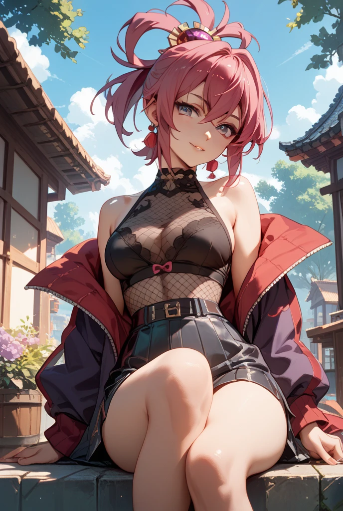 a 20 yo woman、Blackberry Hair、long twintail、Big smile、cleavage of the breast、Thighs at a glance、fishnet tights、<Quality Improvement Prompt>
<Character appearance、Backgrounds and other prompts>
BREAK (Pink Theme:1.4), (Vivid colors:1.3), (Pink Sweater:1.4), (long-sleeve:1.3), ((off shoulders, Navel, Stomach):1.3),
BREAK (Black theme:1.3), ((Black oversized pants, Black baggy pants):1.3), (Black Choker:1.2), (earrings:1.2), (lace-up boots:1.1),
<expressioness、illuminating、Other Prompts>(hi-top fade:1.3)、dark themed、Muted Tones、Subdued Color、highly contrast、(natural skin textures、Hyper-Realism、Soft light、sharp) (masutepiece, of the highest quality, Best Quality, Official art, Beautiful and aesthetic: 1.2), (1girl in: 1.3), Very detailed, (Fractal Art: 1.1), (Color: 1.1) (Flowers: 1.3), (By Yuko Higuchi:1.4), Yuko Higuchi,(posted by Yow:1.2),(linear art),Line drawing,Pen drawing,Zentangle,(Tattoo patterns:1.2),(complex lineasutepiece),(Best Quality:1.1), (Ultra-detailed),Best Illustration,finely detail,hand-drawn high quality,High contrast,(Clean lines:1.3),ligne claire,(Portrait),(very closeup:1.1),1 girl,Solo,The girl is wrapped in snow,(Intricate details:1.3),(Detailed background:1.2),(coloured background:1.1),sketch,Intricate details,High resolution,a moon,top-quality、8K、hight resolution、masterpiece、(portlate:0.6)、A dark-haired、Middle hair、(grinning evily:1.3)、(Look at viewers:1.3)、(bokeh dof)、18year old、8K, masutepiece, (Photorealistic:1.5), Artistic portrait from behind ((Yakuza Girls) Wearing kimono), back tattoo, Revealing the tattoo on the back, (Dragon tattoo), Bare shoulders, huge-breasted, Beautiful skin, Slim Fit Body, Cute face, nice appearance, look at viewr, Red hair in a bun with bangs, Foggy, Daylight, skyscapers, Clouds, Cozy and cool atmosphere, Dynamic lighting, natural, artistic,18-year-old girl Wahori skin, Yakuza, Japan Mafia, Background of Tokyo Red Light District, Realistic, Photoreal, masutepiece, Best Quality, Sexy with tattoos, Exotic, Ero