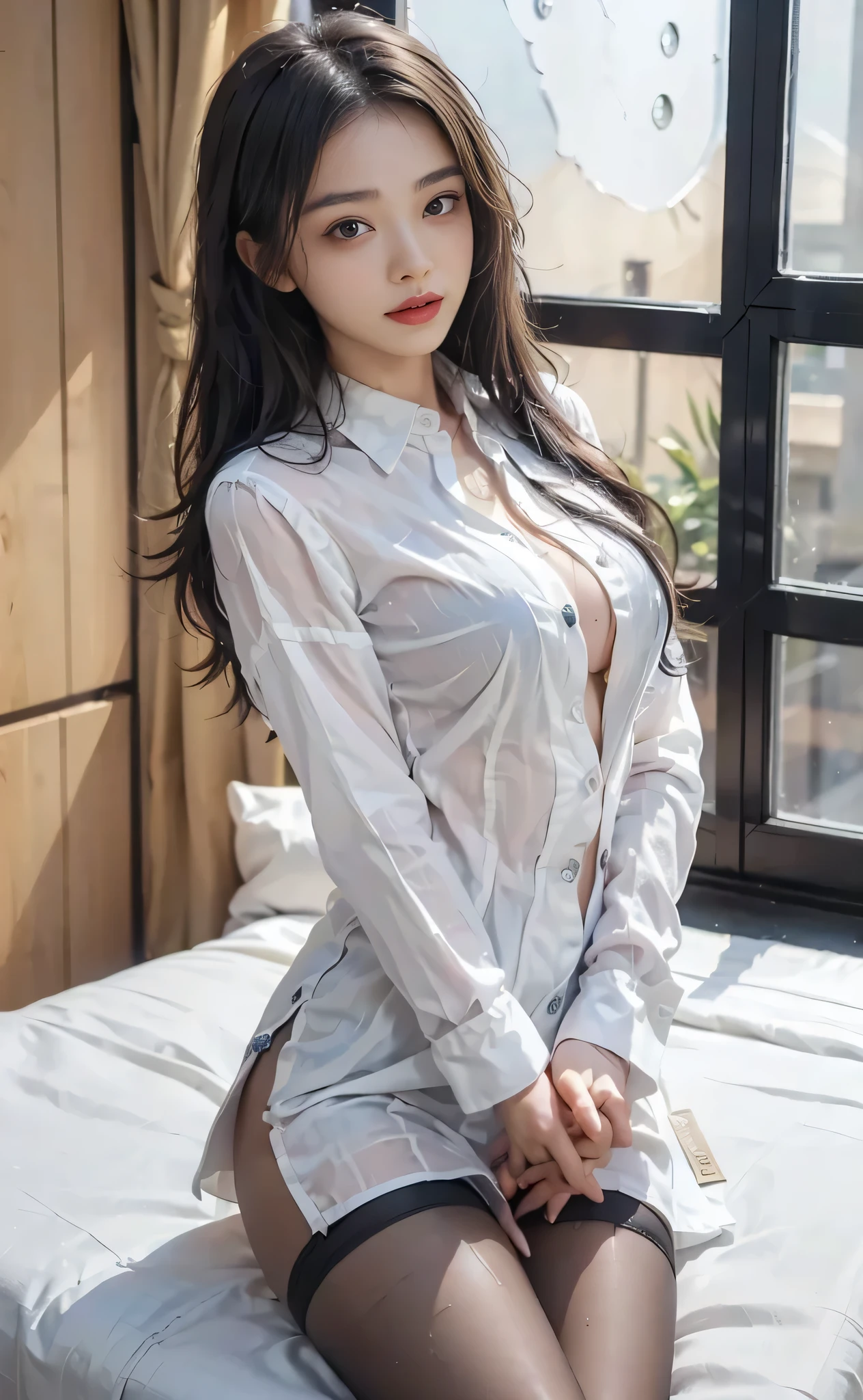 grow、Shy smile、(During sex、During sex、During sex):1.3、Panting Face、lack、Tanned and shiny skin、After being attacked、(1girl)、Beautiful young woman, (front open shirt:1.5), No Underwear, pubick hair, Symmetrical black eyes、(dark brown hair、drill hair)、full of sweat、(woman’s masturbation:1.2), (Having sex with A dildo-vibrator)、(A dildo-vibrator is in a woman's genitals)、(Straddling a A dildo-vibrator), naked from the waist down, Cowgirl, (top-quality, real-photo:1.4, masterpiece:1.3, RAW Photography:1.2, cinematic light, very detailed illustration), Surrounded by beautiful sunsets beach
