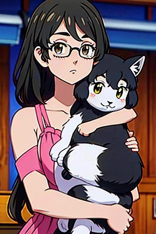 Akane tendo, cabello rojo, Cabello con trenza, ojos azules, ojos detallados, cuerpo completo, Cleavage Bulge, Sexy Attire, Cat Lingerie, orejas de gato, cola de gato, ahegao