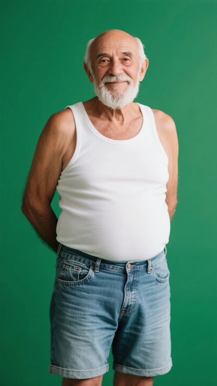 White man with curly hair, tight boxer shorts, pink body with a Greek structure, but no body hair ,like a wizard's hat