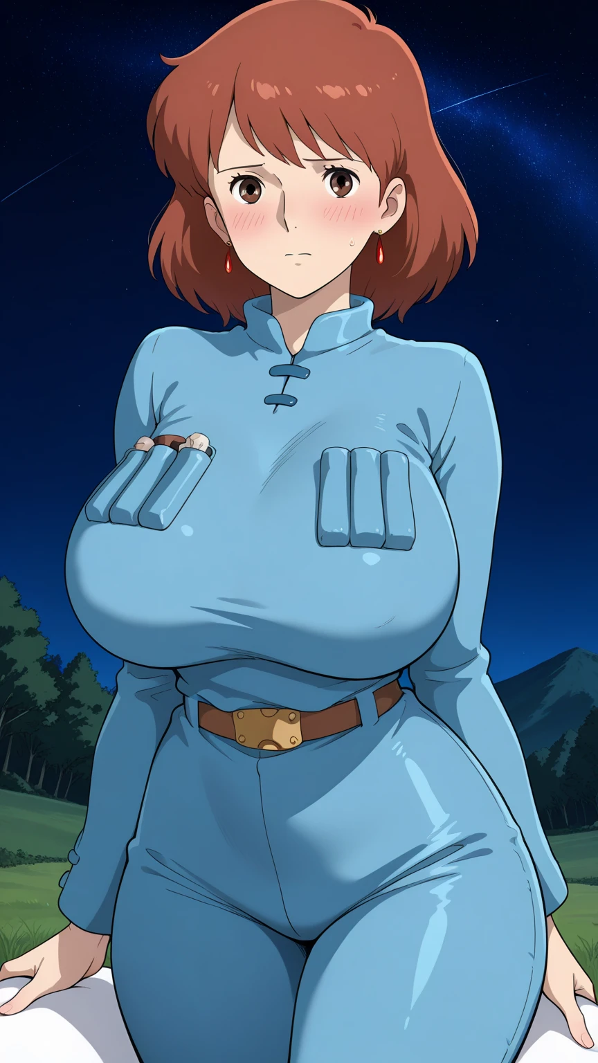 ((Masterpiece, best quality, high quality, highly detailed background)), ((wooden house:1.3, on the bed, (indoor), village, blue sky:1.3)), ((Nausicaa, mature female, (nuder:1.3), large breasts:1.3)), ((reverse cowgirl position, straddling, facing the viewer, 1boy, 1girl, sex, penis, (motion lines), pov, cum in pussy, overflowing cum)), ((irritated, blushing open mouth, looking at viewer))
