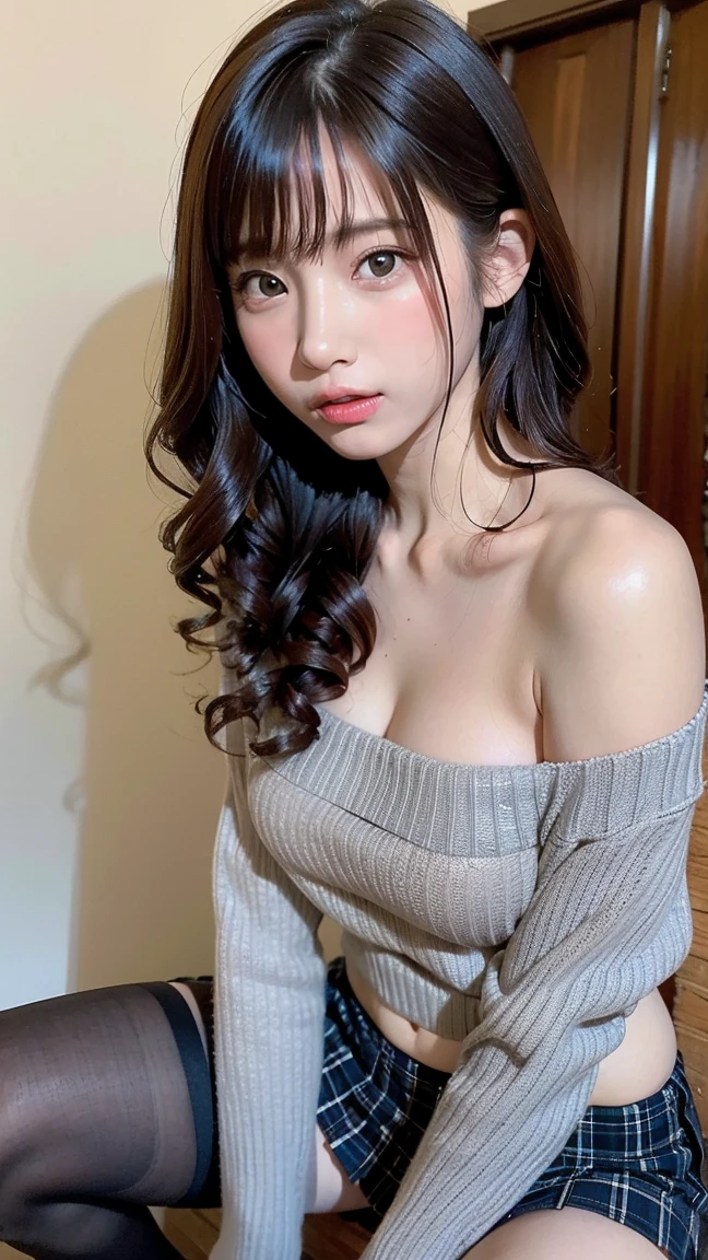 (Highly realistic photos, High resolution, Detailed face, Fine grain), ((Shooting in the room))、Japanese women, 20-year-old, A variety of expressions, alone:1, Slim figure, Various hairstyles, Casual clothing, Alone in the photo、Selfie、Photographed in natural light、Simple Necklace、Spring Clothes、Looking at the camera、profile、Dark brown hair color、The chest is visible