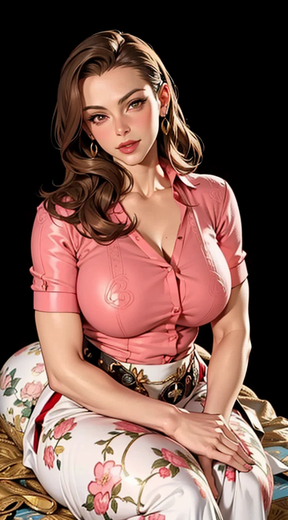 young Mila Kunis, cleavage, tied shirt, midriff, flashing panties, short skirt, stockings, sultry
