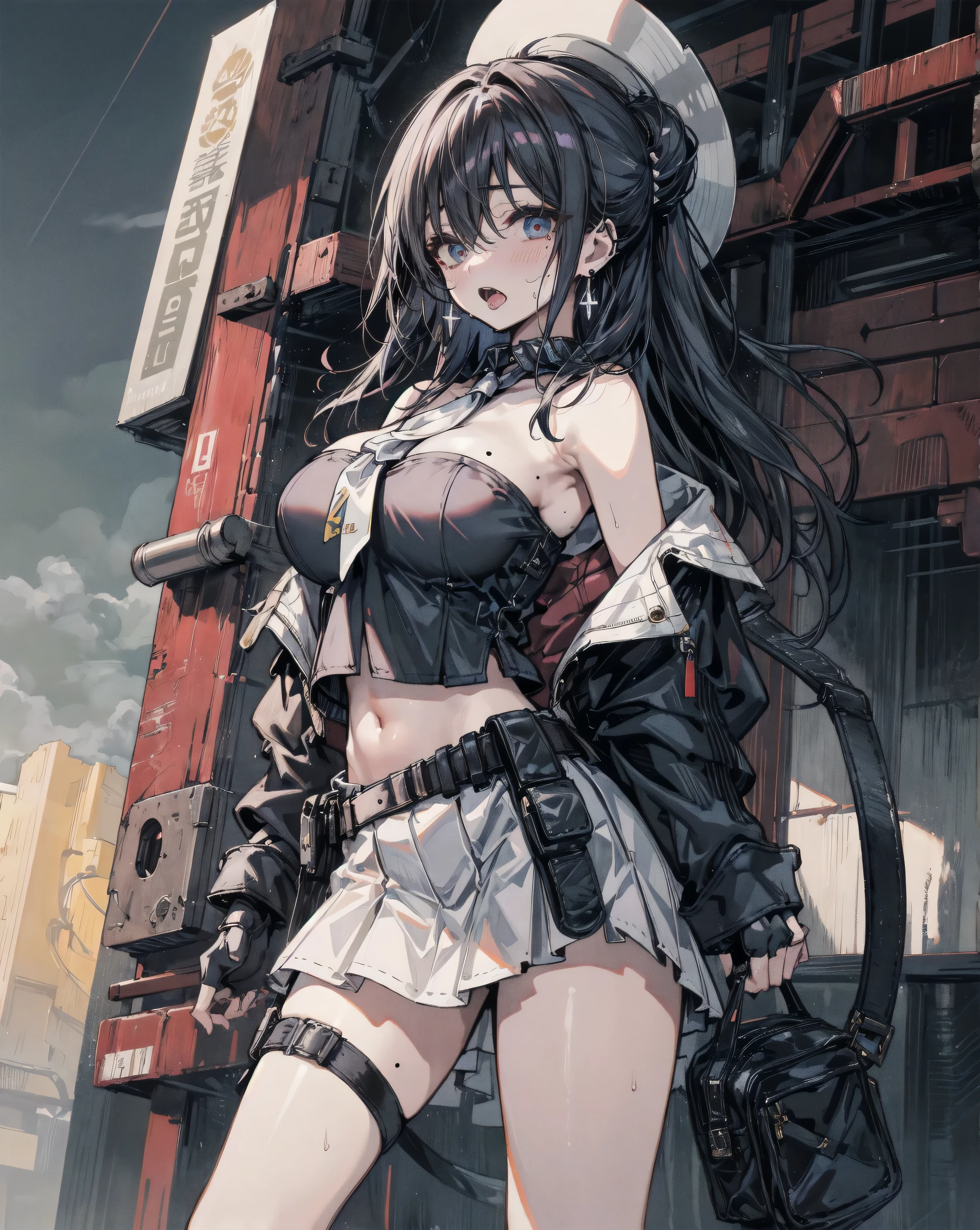 W-sitting, NSFW, nudity,, breasts