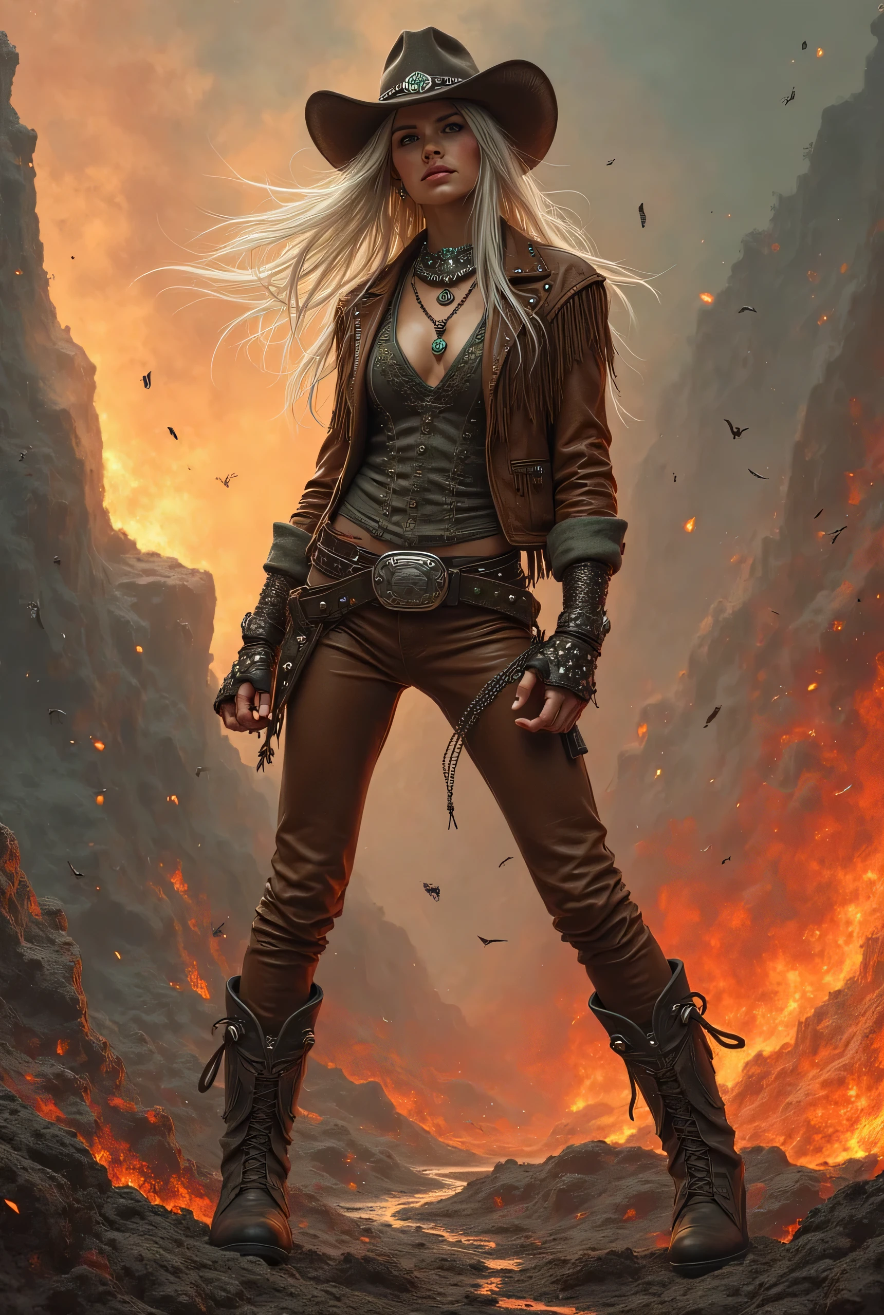 (masterpiece), cartoon, best quality,(photo_(medium):1.0), by Antonio J. Manzanedo, by Jeremy Lipking, lightning, in a surreal landscape, painting style with watercolor, Brushstrokes, black eyes,colorful,vibrant colors,1 ultra hot gorgeous European woman. Blonde hair. Casual clothes.