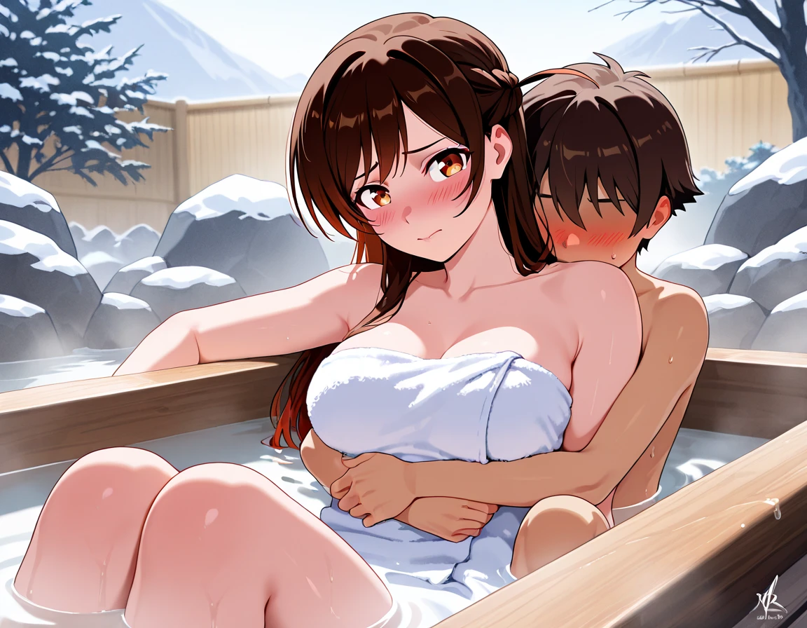 highres, masterpiece, night, adult, perfect skin, female, looking at viewer, full body, (RSEEmma:1.1),brown hair, very long hair,  katara, dark skin, dark-skinned female, blue eyes, braid, choker, jewelry, ice, (antartica:1.2), ocean, smile, spell, magic, (waterbending:1.1), in igloo, (blue magic), sunset, nude body, naked, indoor, small breasts, pussy, sexy, cold, shy, wet skin, pleasure face, orgasm, spread legs,  lies on back, missionary, creampie,  double penetration, blowjob, cum on body,