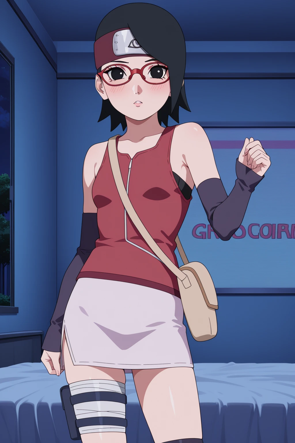 solo, masterpiece, best quality, highly detailed, finely detail, Depth of field, anime screenshot,1girl, <lora:ndbV1:0.8>, <lora:BellaPicoV1:0.7>,black_brassiere,pico,torn_clothes,ponytail,multicolored_hair,red_pants,long_hair