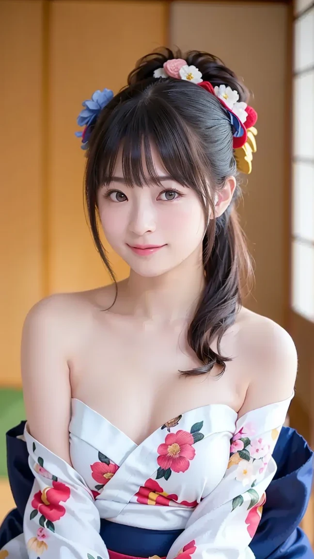 Very cute face like a 16-year-old idol、like々A 20-year-old woman with a cute face、Gentle and cute、A kind smile、(((Japan's traditional yukata)))、(Japanese festivals)、(((Full body portrait)))、((Her chest is exposed))、(Detailed and careful depiction)、RAW Photos、Genuine、High resolution