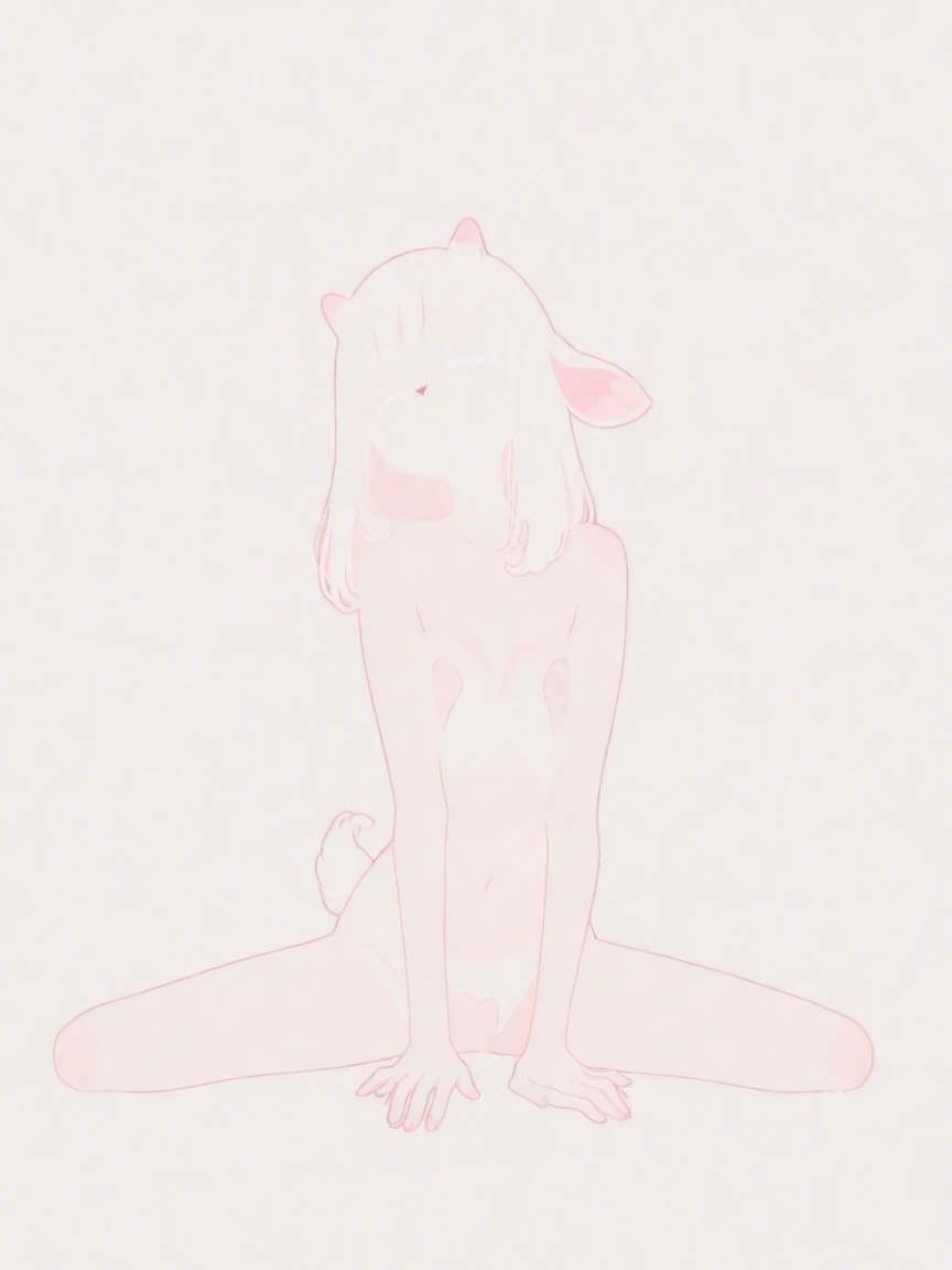 short hair,,Nude, ,spread both legs,arm behind head,flat chest,, squat exercise,whole body(from the top of the head to the toes),,female Bodybuilding,1 girl(Central photo).Pink Hair,Bunny girl,Pink pubic hair,8yo