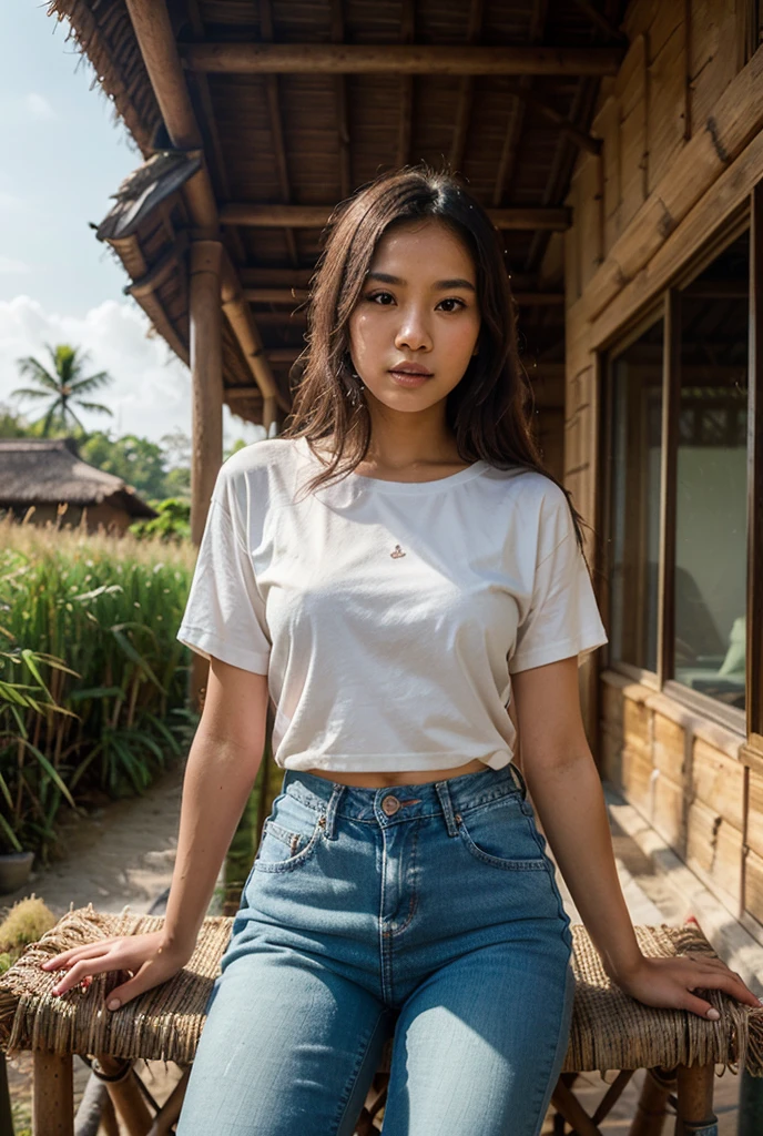 ((Best Quality, 8K, Masterpiece:)), Focus, realistic, A stunning high-resolution, vibrant photograph of 15 old young indonesian girl wear oversize long tshirt and no panties,surrounded by men, multiple men ,sexy aura, erotic mood, sitting,at outdoor theme park benches,realistic photo, full body shot,The background is slightly blurred to keep the focus on her, creating a beautiful bokeh effect. soft sunlight filtering through