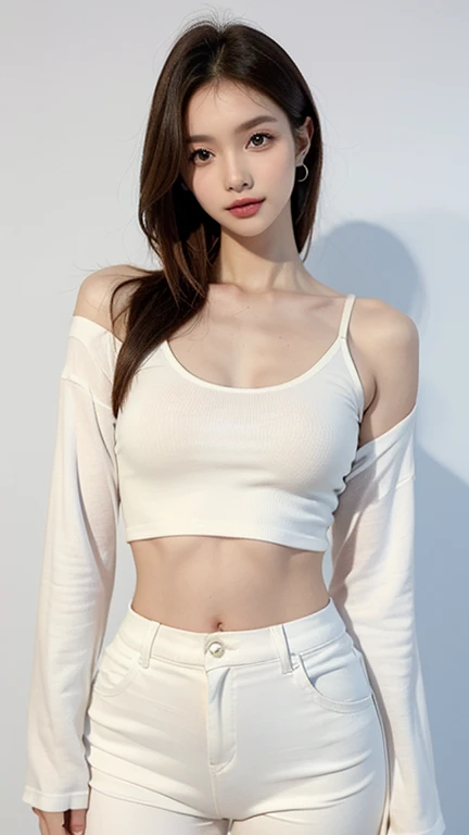 1girl, (super:1.2), ((white shirt:1.2)), RAW photos, (realisticlying:1.37, realisticlying), HD CG unified 8K wallpaper, Watch viewer, ((straight from the front))), (Head office skin: 1.8, Glow skin), 8K UHD, digital SLR camera, gentle illumination, high high quality, filmgrain, FUJI XT3, (The upper part of the body: 1.6) ), (profesional lighting: 1.6), (showers, Wet body, wetclothes: 4.1), from below, to emphasize, cropped shoulders, no-bra,Bigchest,
