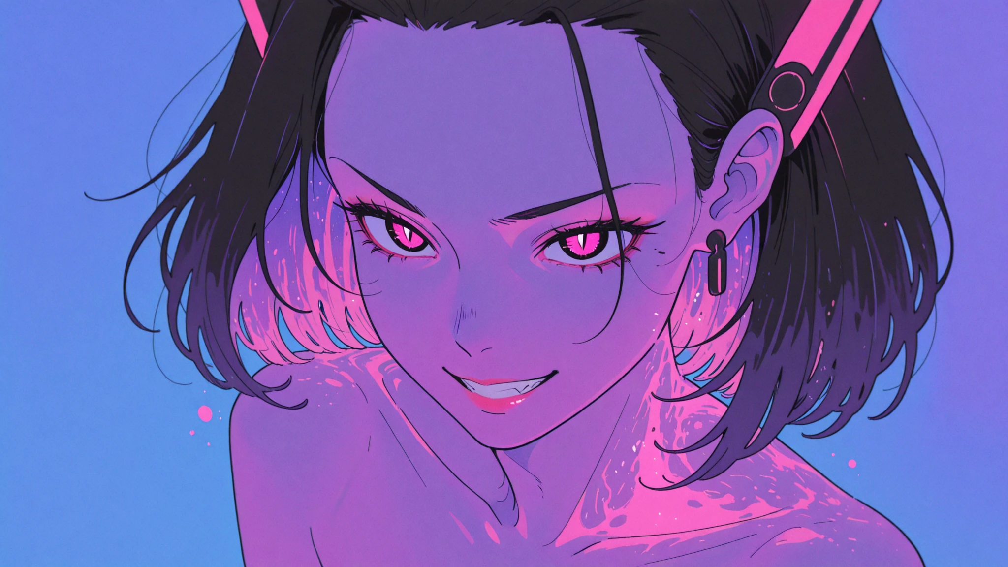 score_9, score_8_up, score_7_up, score_6_up, score_5_up, score_4_up, did vaporwave style, solo, 1girl, female, water, white background, red eyes, simple background, from side, glitching, smoke, in tatters,
