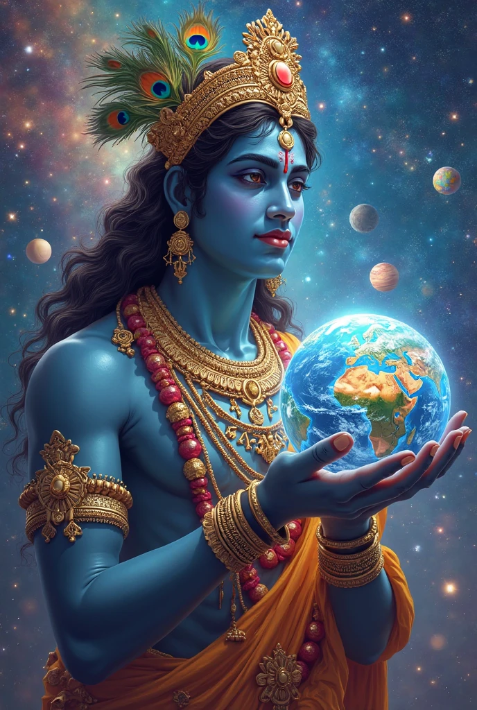 Lord Krishna control the planets in our one hand realistic
