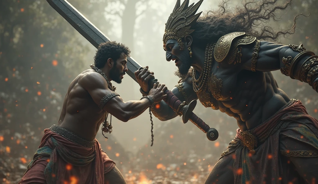 Shiva in a wrestling ring against Jesus