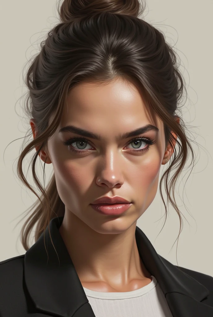 a close up of a woman with a mustache and a black dress, portrait dnd, stylized portrait, androgynous face, speedpaint, halfbody portrait, dnd portrait, digitally draw on wacom tablet, painted character portrait, digital painted, portrait of a dnd character, # 1 digital painting of all time, #1 digital painting of all time