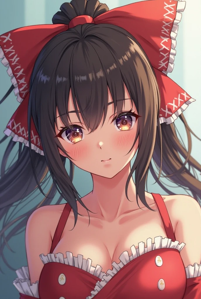 Reimu　Big Breasts　Too much exposure