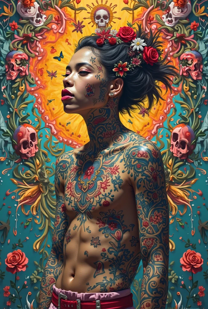 (quarter cup bra ), (visible nipples), (36d breasts), abstract expressionist painting abstract beauty,centered,looking at the camera,approaching perfection,dynamic,moonlight,highly detailed,digital painting,artstation,concept art,smooth,sharp focus,illustration,art by Carne Griffiths and Wadim Kashin . energetic brushwork, bold colors, abstract forms, expressive, emotional, official art,unity 8k wallpaper,ultra detailed,beautiful and aesthetic,masterpiece,best quality,(zentangle, mandala, tangle, entangle),(fractal art:1.3),1girl,extremely detailed,dynamic angle,(navel:1.5),the most beautiful form of chaos,elegant,a brutalist designed,vivid colours,romanticism,by james jean,roby dwi antono,ross tran,francis bacon,michal mraz,adrian ghenie,petra cortright,gerhard richter,takato yamamoto,ashley wood,atmospheric,ecstasy of musical notes,streaming musical notes visible,