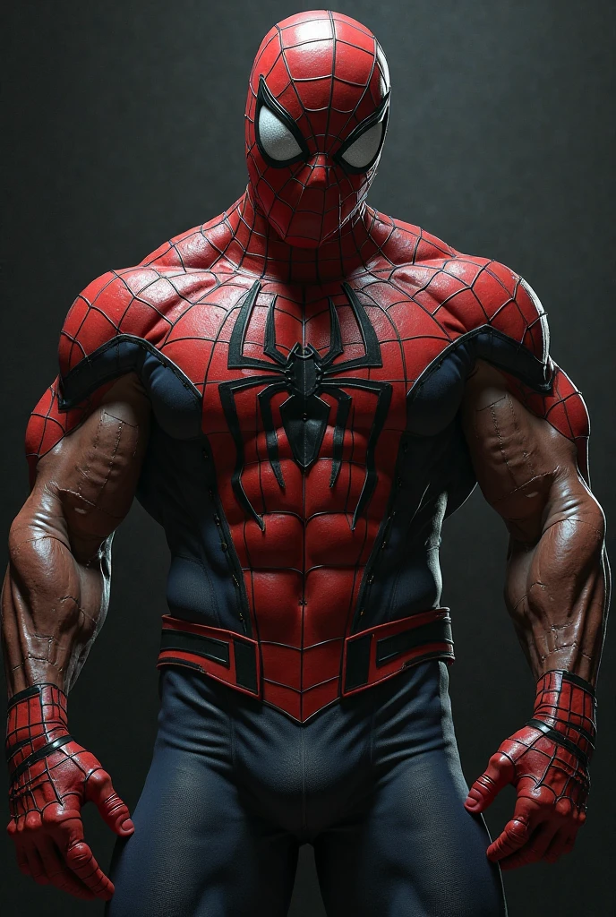 Create a naked spiderman, without any clothes
