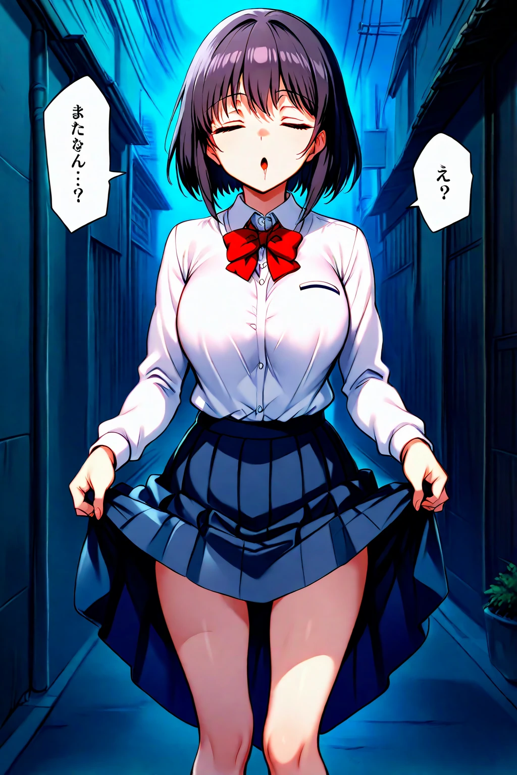 score_9,score_8_up,score_7_up,score_6_up,score_5_up,score_4_up,official art, BRAKE, ,breasts out, huge breasts, (perky pointy breasts:1.1), puffy nipples, anime artwork, juicy cameltoe, lineart , ,breasts out, huge breasts, (perky pointy breasts:1.1), puffy nipples, anime artwork, 
used_condom, 1girl, multiple_condoms, condom, solo, public_use, pubic_hair, condom_belt, ass, female_pubic_hair, cum, thighhighs, toilet, after_sex, stray_pubic_hair, bent_over, tiles, looking_at_viewer, long_hair, looking_back, cum_in_pussy, cumdrip, anus, skirt, pussy, excessive_pubic_hair, brown_hair, white_thighhighs, sweat, school_uniform, pointless_condom, tile_floor, shoes, from_behind, brown_eyes, indoors, after_vaginal, no_panties, grey_skirt, after_anal, pleated_skirt