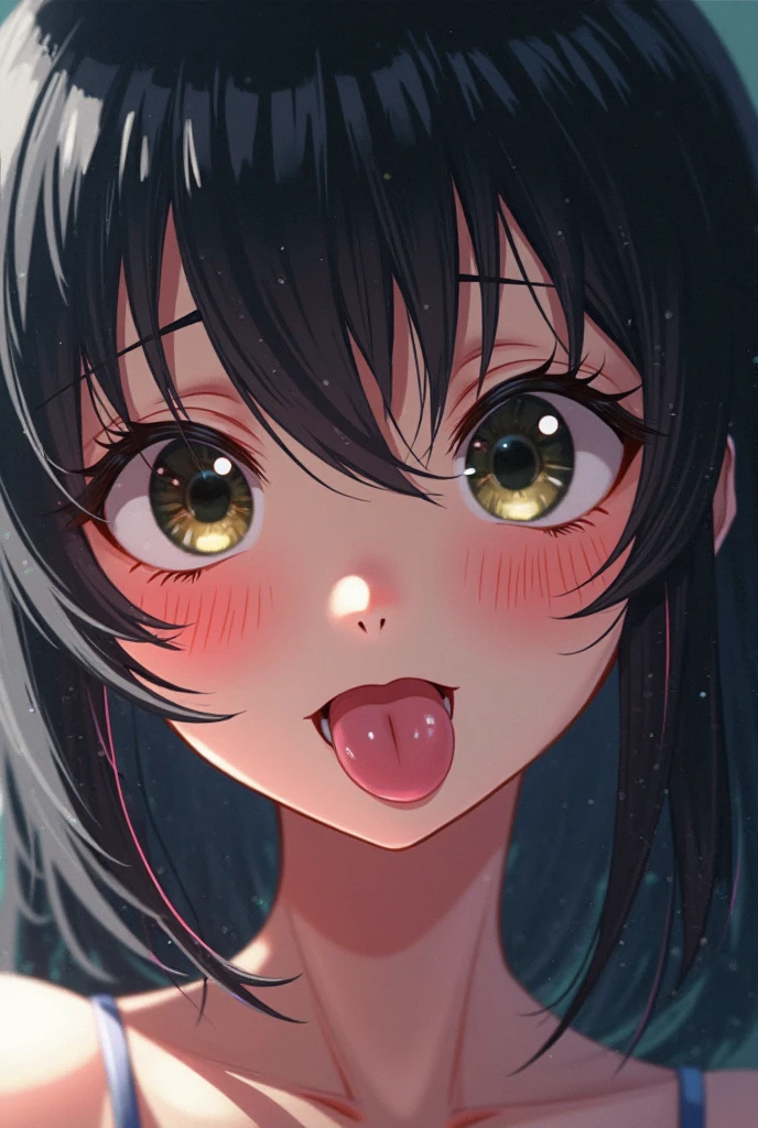 handjob,side view,eye-level shot,face focus,open mouth,tongue out,cum on tongue,lick,(1girl,Beautiful 16 year old girl),((Slender,Small breasts,Baby Face,Small face,)),looking at viewer,Black Hair,bangs,two side up,Gray Eyes,Drooping eyes,slit pupils,narrow eyes,Black and pink bra,panties,Beautiful and detailed anime art,Mischievous smile,Dimly lit room,Simple Background,Gray background,Low lighting
