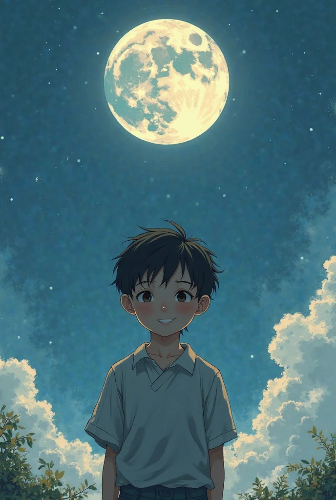 anime boy sitting on roof looking at the moon, makoto shinkai!!, ( ( makoto shinkai ) ), by Kun Can, makoto shinkai!, lofi artstyle, lofi album art, in style of makoto shinkai, by Kubisi art, style of makoto shinkai, by Ma Yuanyu, lofi art