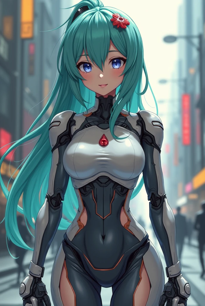 {{1 female},{{{{{Tabletop++, Highest quality++, Very detailed+, Ultra-high resolution,(Realistic:1.4)Cowboy Shot, Mecha Girl, hatsune miku, (Vocaloid)RAW Photos,(hatsune miku)+,(hatsune miku)+, (Vocaloid) Expressionless, Light blue hair, Red eyes ,clavicle, Twin tails, ((Mecha Girl 1.6)),so beautiful, Highest quality, Absurd, One Girl, Brainwashed,}}}} Hollow Eyes,(Eyes glow red :1.4)), ((Big Breasts:1.5))、((Metal Armor:1.5)), (The shape of the genitals is clearly visible)) cyber punk, Dark Lab, Dark Room,(Neon Light:1.2), (night:1.5), (place your left hand on your hip)
