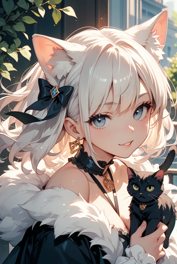 best quality, intricate details,
<lora:ShionV2D8_e6:0.8> ShionGothic, smug, twintails, animal_ear_fluff,gothic_lolita,lolita_fashion,halter dress, cat ears,cat_girl,long dress, halterneck, layered dress,frilled dress, center_frills,detached sleeves, white hair,yellow eyes,
<lora:5shotStyle_v10:0.8>